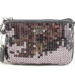 Coach Sequin Clutch in Pink and Black